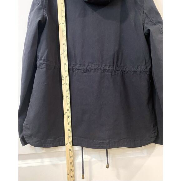 Eden Society Holly Hooded Utility Cargo Jacket L Dark Gray Drawstring Waist - Picture 12 of 14